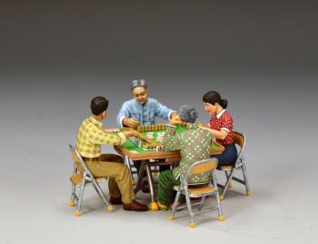 The Mahjong Players--four figures, four chairs, one gaming table #52123