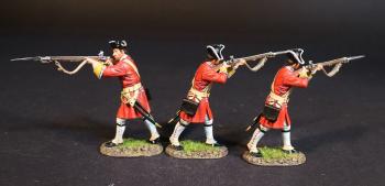 Image of Three Line Infantrymen Firing to the Left, Dejean's Regiment of Foot, Cumberland's Army, The Battle of Culloden, 16th April 1745, The Jacobite Rebellion, 1745--three standing figures #52145