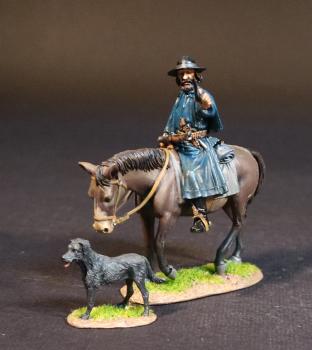 “California Joe", Army Frontier Scouts, United States Cavalry, The Battle of the Rosebud, 17th June 1876, The Black Hill Wars 1876-1877--single mounted figure and single dog figure #52152