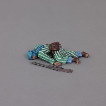 Image of Rif Warrior Dead--single prone figure (green and white striped djellaba) #52178