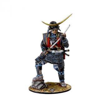 Image of Daimyo Date Masamune, Imjin War, Age of the Samurai--single figure holding unsheathed katana #52188