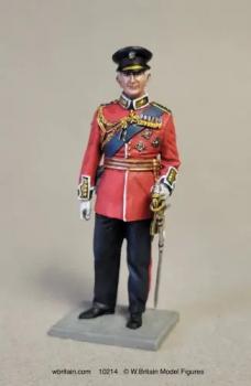 British King Charles III--single figure in red dress uniform with sword at hip #52203