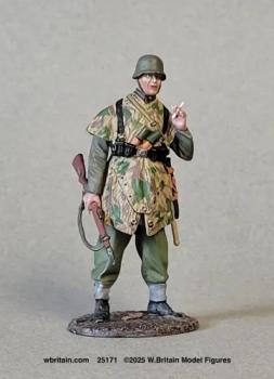 German Grenadier with Zeltbahn and K98 Smoking Cigarette, 1944-45--single standing figure #52213