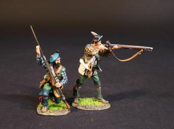 Two Rangers (standing firing; kneeling ramming), Roger's Rangers, The Raid on St. Francis, 1759, The French and Indian War, 1754-1763--two figures #52250