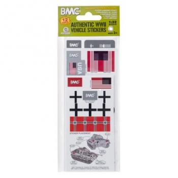 BMC WWII Sticker Sheets for 1:32 Tanks, Landing Craft, & Bunkers--110 stickers on 12 sheets #52275