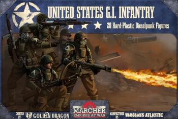 Marcher:  United States Infantry--twenty 28 multi-part hard plastic miniatures #52297