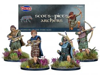 28mm Scots/Picts Archers & Crossbowmen--24 unassembled multipart hard plastic figures #52300