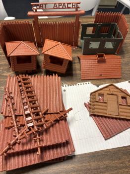 Marx Reissue Fort Apache/Stockade Fort Lot # C Walls, Gate, Blockhouse - ONE AVAILABLE! #0