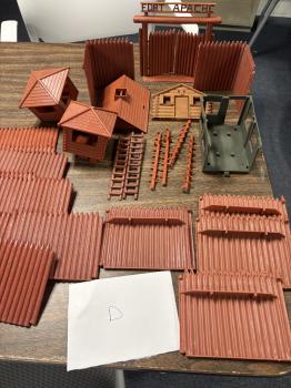 Marx Reissue Fort Apache/Stockade Fort Lot # D Walls, Gate, Blockhouse - ONE AVAILABLE! #0