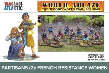 28mm World Ablaze WWII 1939-45 Partisans (2) French Resistance Women--30 unpainted multi-part plastic figures #52307