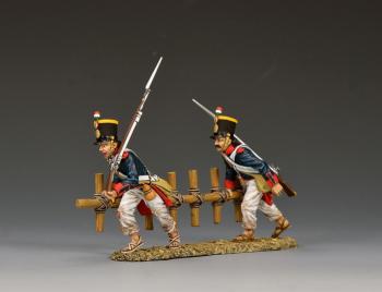 Santa Anna's Laddermen, Rembember the Alamo--two advancing Mexican infantry figures carrying ladder on single base #52310