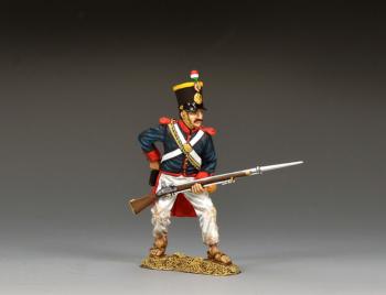Santa Anna's Soldier reaching for a fresh cartridge, Rembember the Alamo--single Mexican infantryman figure #52312