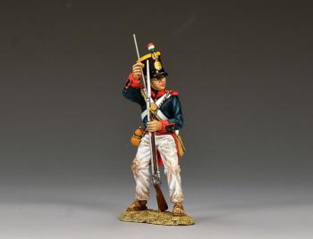 Santa Anna's Soldier using his Ramrod, Rembember the Alamo--single Mexican infantryman figure