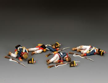 Santa Anna's Casualties of Battle. Rembember the Alamo--four downed Mexican infantryman casualty figures, four guns, two hats #52315