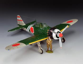 Mitsubishi A6M5 'Zero' Army/Navy--Japanese plane with standing pilot figure #52318