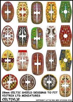 Gallic Shield Transfers 2--28mm Celtic Shield Designs to fit Victrix Ltd. miniatures--Special Order:  Takes 2 to 3 weeks #52333