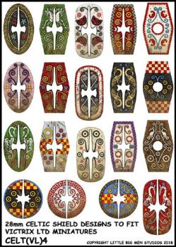 Gallic Shield Transfers 4--28mm Celtic Shield Designs to fit Victrix Ltd. miniatures--Special Order:  Takes 2 to 3 weeks #52335