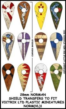 Norman Shield Transfers 1--28mm Norman Shield Designs to fit Victrix Ltd. miniatures--Special Order:  Takes 2 to 3 weeks #52336