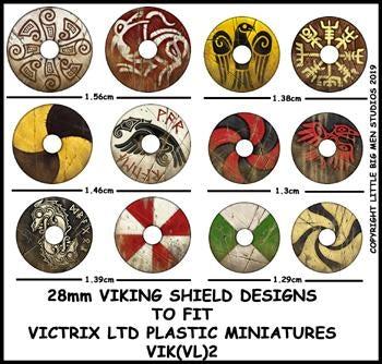 Viking Shield Designs VIK 2--28mm Viking Shield Designs to fit Victrix Ltd. miniatures--Special Order:  Takes 2 to 3 weeks #52338