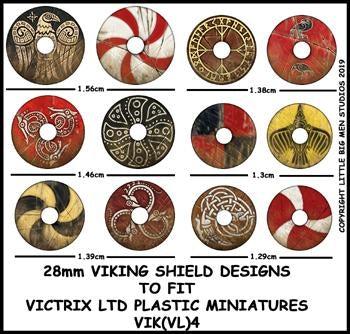 Viking Shield Designs VIK 4--28mm Viking Shield Designs to fit Victrix Ltd. miniatures--Special Order:  Takes 2 to 3 weeks #52345