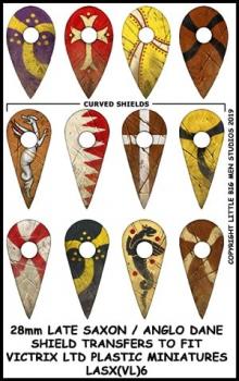 Late Saxon/Anglo Dane Shield Designs LSAX 6--28mm Late Saxon/Anglo Dane Shield Transfers to fit Victrix Ltd. miniatures--Special Order:  Takes 2 to 3 weeks #52346