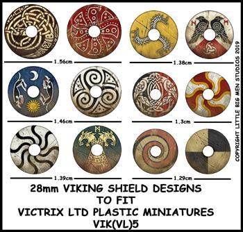 Viking Shield Designs VIK 5--28mm Viking Shield Designs to fit Victrix Ltd. miniatures--Special Order:  Takes 2 to 3 weeks #52348