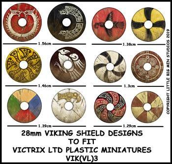 Viking Shield Designs VIK 3--28mm Viking Shield Designs to fit Victrix Ltd. miniatures--Special Order:  Takes 2 to 3 weeks #52350