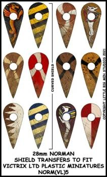 Norman Shield Designs 5--28mm Norman Shield Transfers to fit Victrix Ltd. miniatures--Special Order:  Takes 2 to 3 weeks #52354