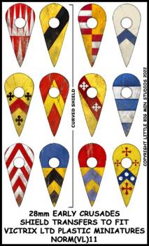 Norman Shield Designs 11--28mm Norman Shield Transfers to fit Victrix Ltd. miniatures--Special Order:  Takes 2 to 3 weeks #52371