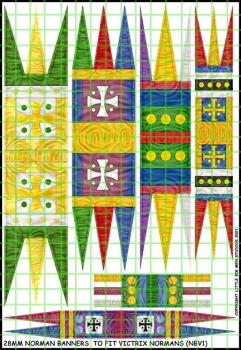 Norman Banner Sheet 1--28mm Norman Banners to fit Victrix Ltd. miniatures--Special Order:  Takes 2 to 3 weeks #52374