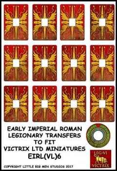Early Imperial Roman Legionary Shield Transfers 6--28mm Early Imperial Roman Legionary Transfers to fit Victrix Ltd. miniatures--Special Order:  Takes 2 to 3 weeks #52378