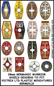 Germanic Warriors Shield Designs GERM 3--28mm Germanic Warrior Shield Designs to fit Victrix Ltd. miniatures--Special Order:  Takes 2 to 3 weeks #52380