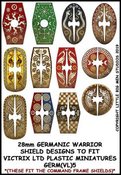 Germanic Warriors Shield Designs GERM 5--28mm Germanic Warrior Shield Designs to fit Victrix Ltd. miniatures--Special Order:  Takes 2 to 3 weeks #52386