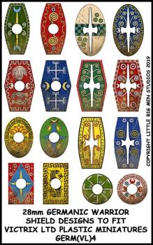 Germanic Warriors Shield Designs GERM 4--28mm Germanic Warrior Shield Designs to fit Victrix Ltd. miniatures--Special Order:  Takes 2 to 3 weeks #52387