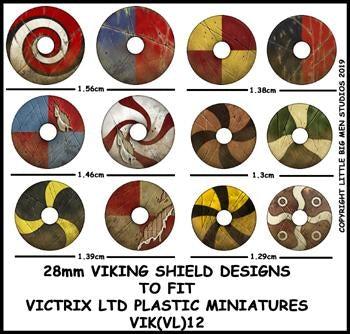 Viking Shield Designs VIK 12--28mm Viking Shield Designs to fit Victrix Ltd. miniatures--Special Order:  Takes 2 to 3 weeks #52390