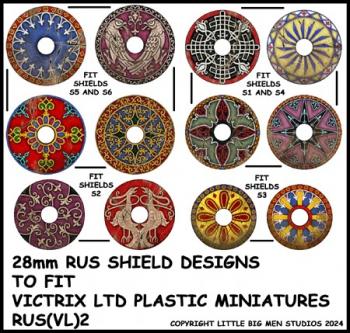 Rus Shield Designs RUS 2--28mm Rus Shield Designs to fit Victrix Ltd. miniatures--Special Order:  Takes 2 to 3 weeks #52391