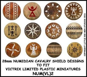 Numidian Cavalry Shield Design 2--28mm Numidian cavalry shield designs to fit Victrix Ltd. miniatures--Special Order:  Takes 2 to 3 weeks #52394