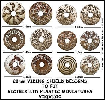 Viking Shield Designs VIK 10--28mm Viking Shield Designs to fit Victrix Ltd. miniatures--Special Order:  Takes 2 to 3 weeks #52397