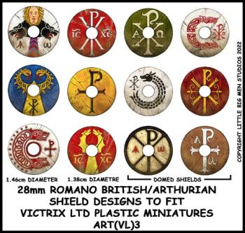 Romano British/Arthurian Shield Design 3--28mm Romano British/Arthurian Shield Designs to fit Victrix Ltd. miniatures--Special Order:  Takes 2 to 3 weeks #52401