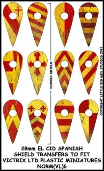 Norman Shield Designs 6--28mm Early Crusades Shield Transfers to fit Victrix Ltd. miniatures--Special Order:  Takes 2 to 3 weeks #52406