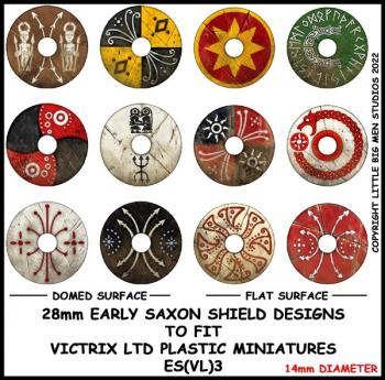 Early Saxon Shield Designs 3--28mm Early Saxon Shield Designs to fit Victrix Ltd. miniatures--Special Order:  Takes 2 to 3 weeks #52408