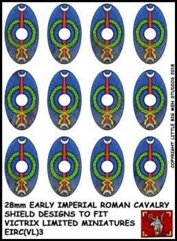 Early Imperial Roman Cavalry Shield Transfers 3--28mm Early Imperial Roman Cavalry Shield designs to fit Victrix Ltd. miniatures--Special Order:  Takes 2 to 3 weeks #52409