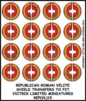 Republican Roman Shield Designs 15--28mm Republican Roman Velite shield transfers to fit Victrix Ltd. miniatures--Special Order:  Takes 2 to 3 weeks #52411