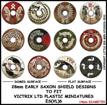 Early Saxon Shield Designs 6--28mm Early Saxon Shield Designs to fit Victrix Ltd. miniatures--Special Order:  Takes 2 to 3 weeks #52412