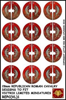 Republican Roman Cavalry Shield Designs 1--28mm Republican Roman Cavalry shield designs to fit Victrix Ltd. miniatures--Special Order:  Takes 2 to 3 weeks #52414