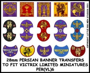 Persian Shield Transfers 6--28mm Persian Banner Transfers to fit Victrix Ltd. miniatures--Special Order:  Takes 2 to 3 weeks #52427