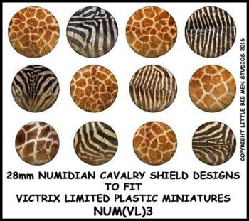 Numidian Cavalry Shield Design 3--28mm Numidian cavalry shield designs to fit Victrix Ltd. miniatures--Special Order:  Takes 2 to 3 weeks #52428