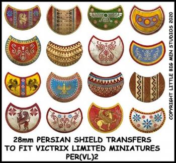 Persian Shield Transfers 2--28mm Persian Shield Transfers to fit Victrix Ltd. miniatures--Special Order:  Takes 2 to 3 weeks #52435
