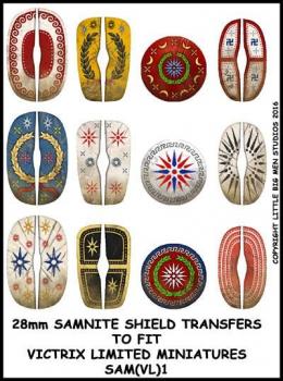 Samnite Shield Transfers 1--28mm Samnite shield transfers to fit Victrix Ltd. miniatures--Special Order:  Takes 2 to 3 weeks #52438