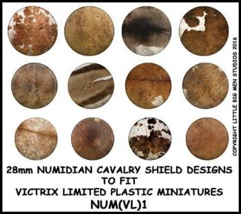 Numidian Cavalry Shield Design 1--28mm Numidian cavalry shield designs to fit Victrix Ltd. miniatures--Special Order:  Takes 2 to 3 weeks #52440